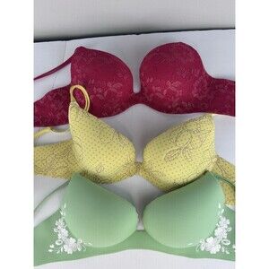 Victoria's Secret Vintage Angels Secret Embrace & Push Up Bra 34B Lot Of 3